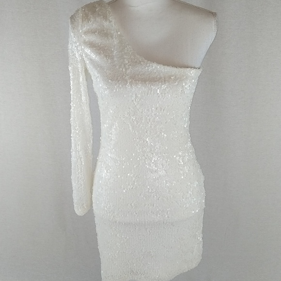 charlotte russe white sequin dress